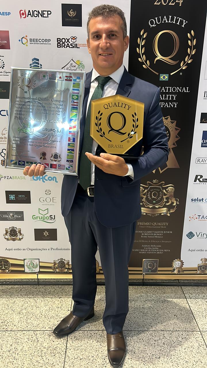 Selo do Prêmio Quality 2024 recebido pelo Grupo SJ